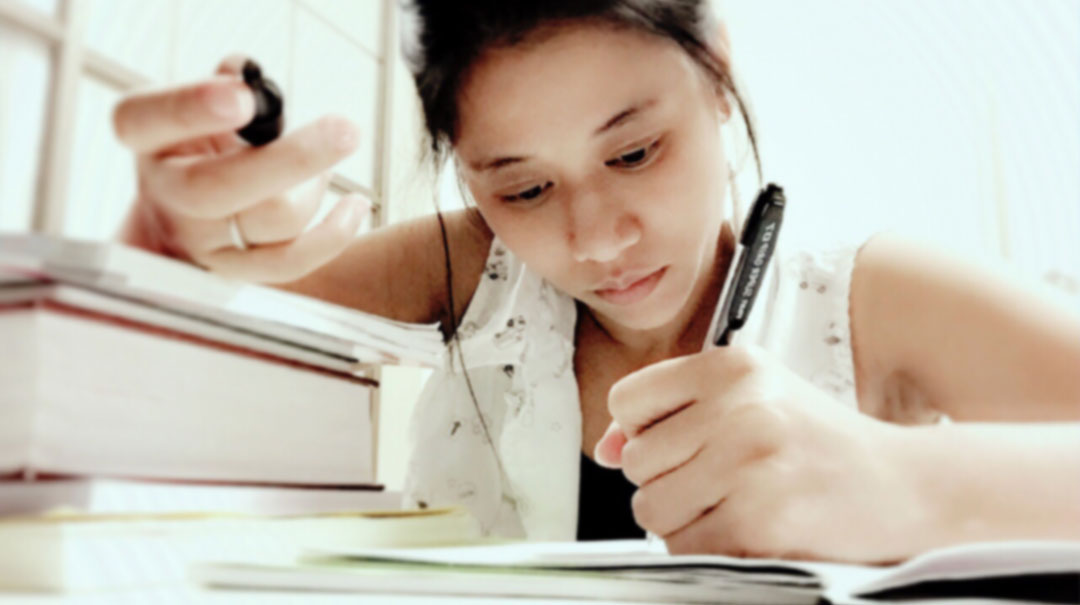 Girl studying